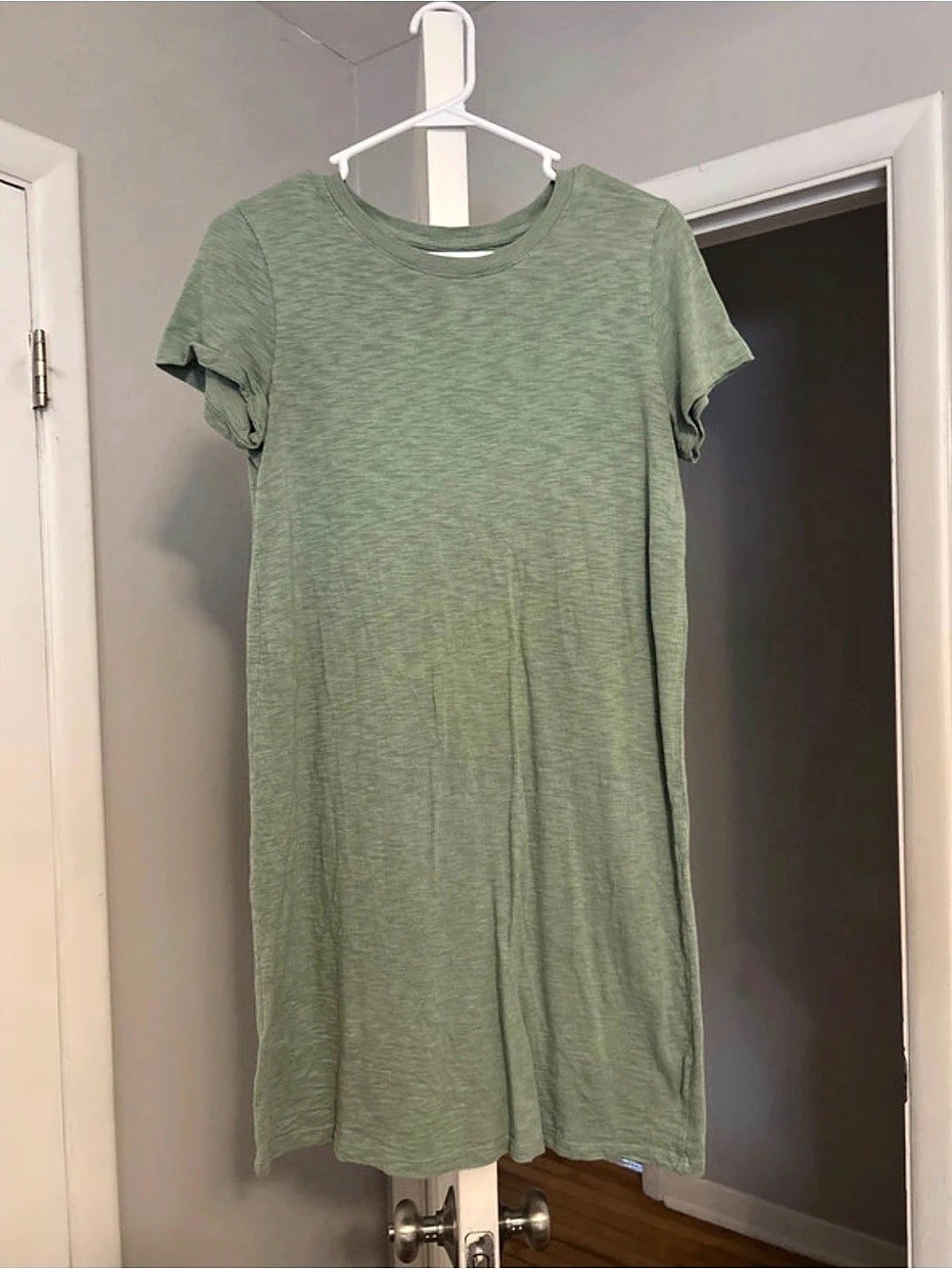 Women’s Universal Thread Short Sleeve T-Shirt Dress Green Mini Dress XS